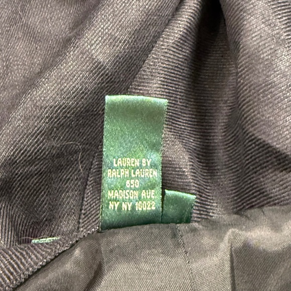 Lauren Ralph Lauren Women's PETITE 100% Linen Wide Leg Pants 10P, Black, Lined - Picture 9 of 11